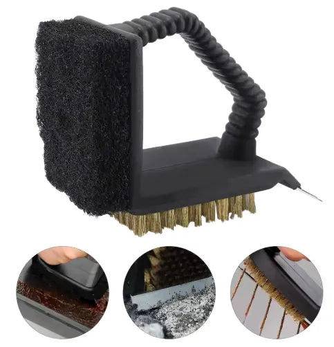 Cepillo Para Parrilla 3 En 1 Limpiador