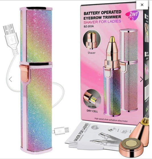 Depiladora Facial y Recortadora de Cejas 2 en 1 Recargable