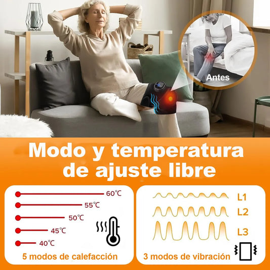 🔥 ThermoRelief Pro 3 en 1 – Rodillera Eléctrica con Calor y Masaje