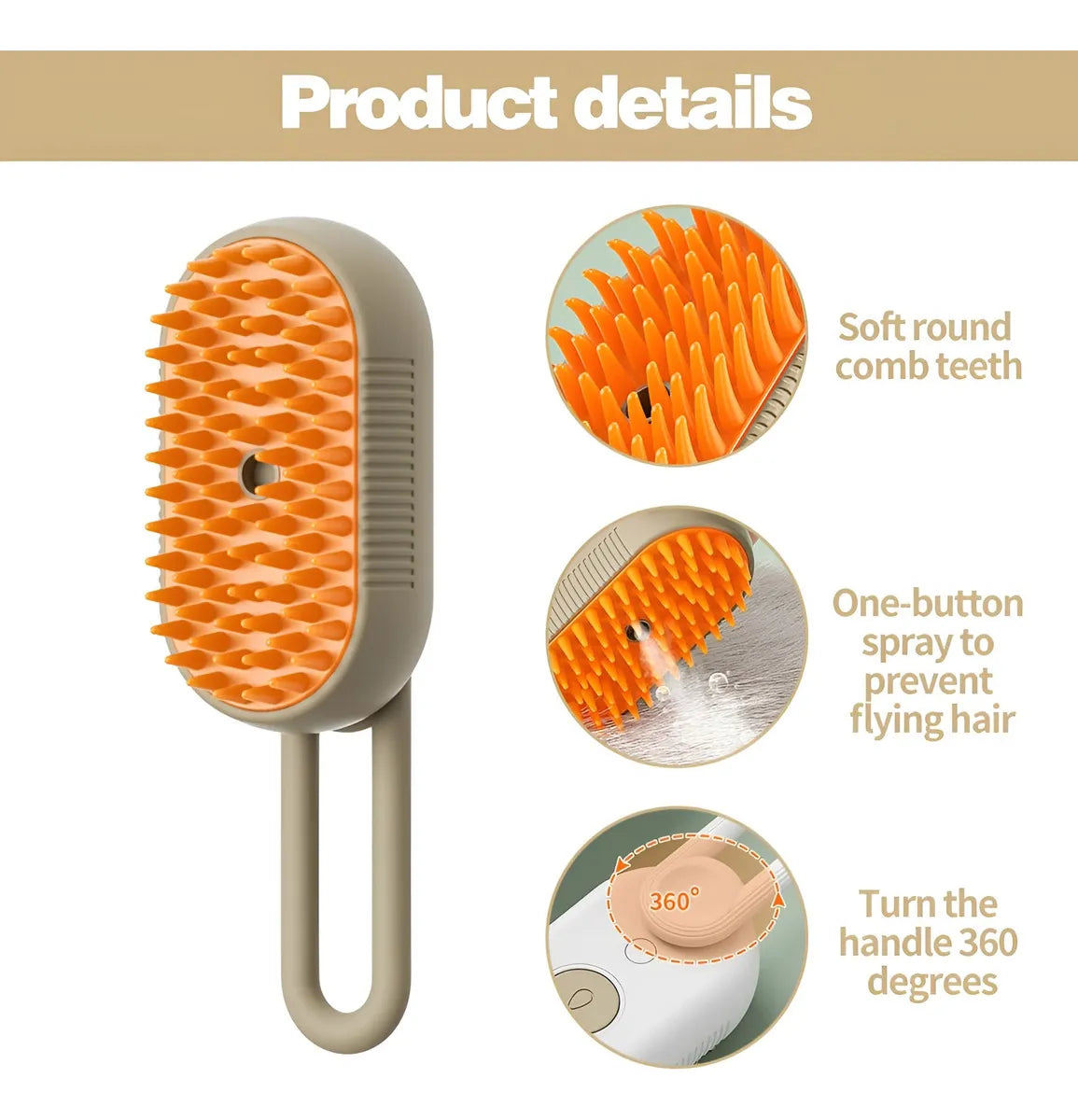 🐶✨ Cepillo de Vapor Eléctrico 3 en 1 para Mascotas — La Revolución del Cuidado Premium en Casa 🐱💛