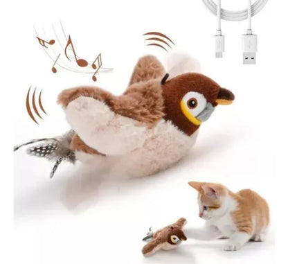 🐾 Juguete Interactivo para Gatos – Pájaro Volador con Sonido y Movimiento 🐦