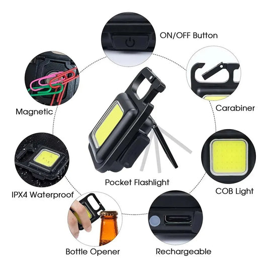 Mini Linterna Luz Led Recargable Tipo Llavero x2 unidades