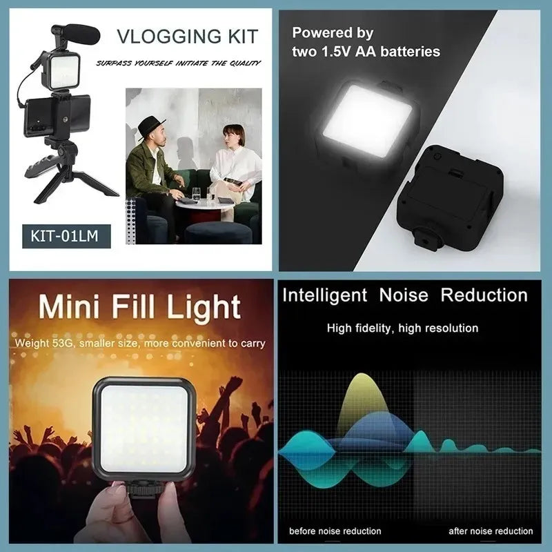 Tripode De Celular Con Luz Y Microfono