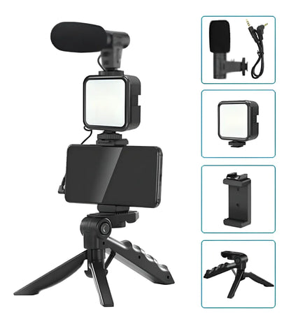 Tripode De Celular Con Luz Y Microfono