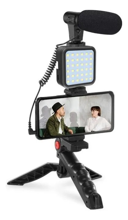 Tripode De Celular Con Luz Y Microfono