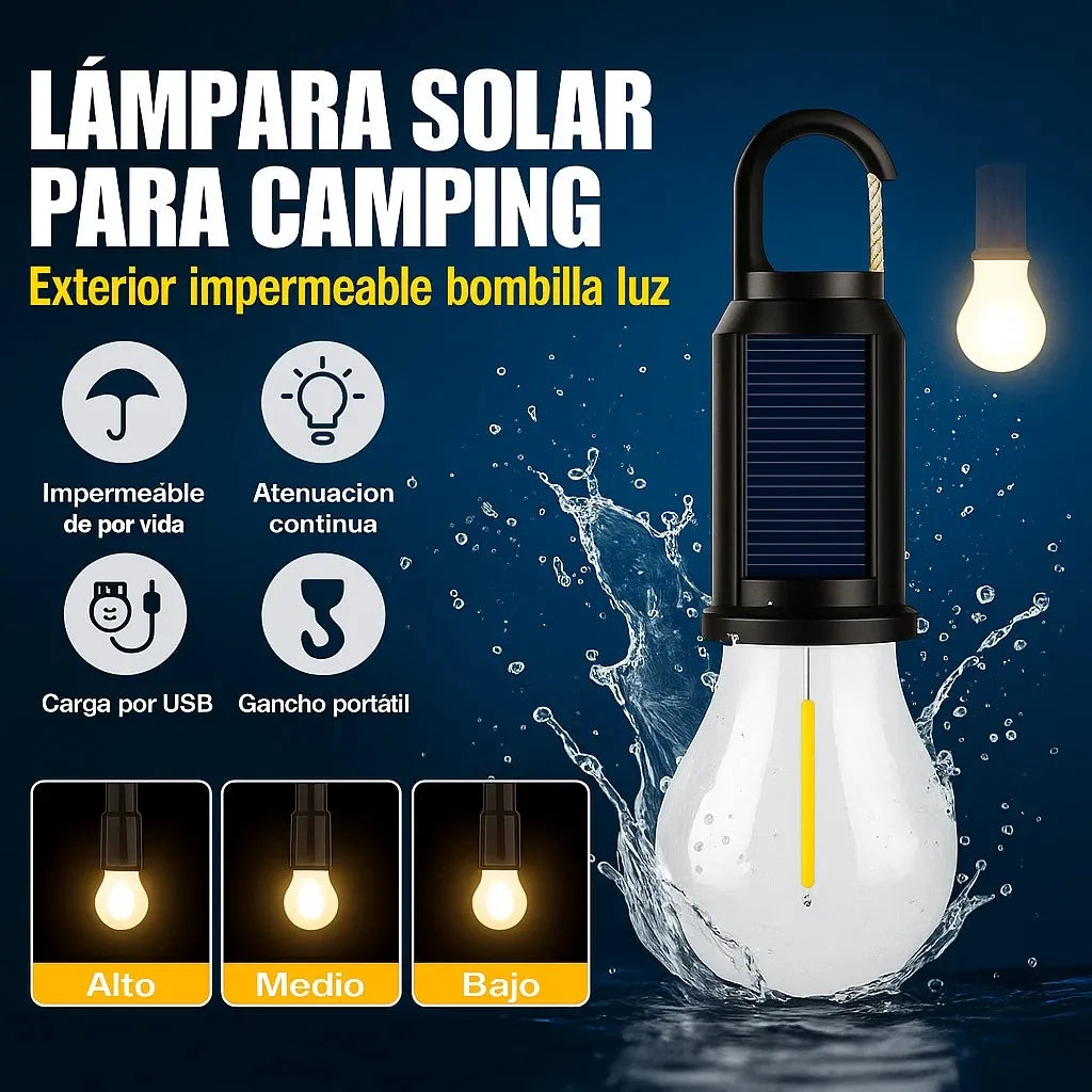 💡 Lámpara Solar LED Recargable Portátil – Pack x2