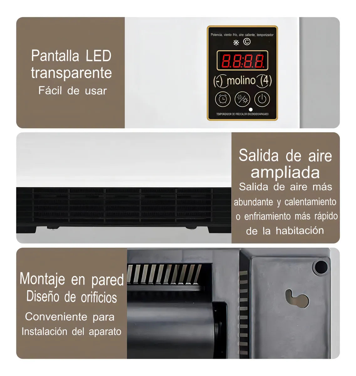Secador de Toallas Eléctrico de Pared con Pantalla Digital Touch
