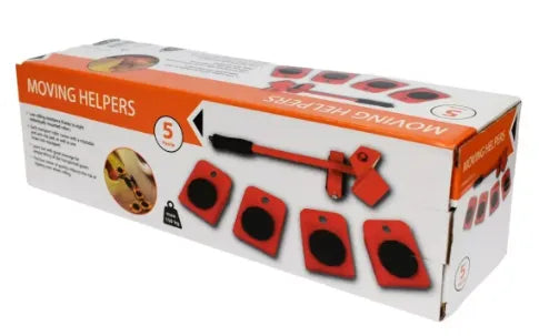 Juego de movimiento de muebles de alta resistencia: deslizadores de rodillos multiusos de 5 piezas para levantar y mover sin esfuerzo, protector de suelo de madera dura