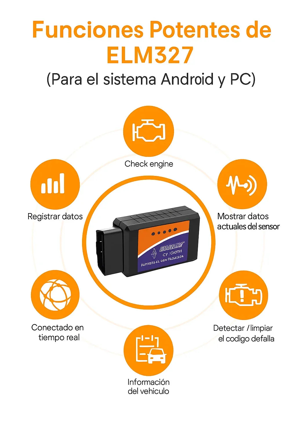 Scanner Automotriz Bluetooth OBD2 – Diagnóstico en Tiempo Real