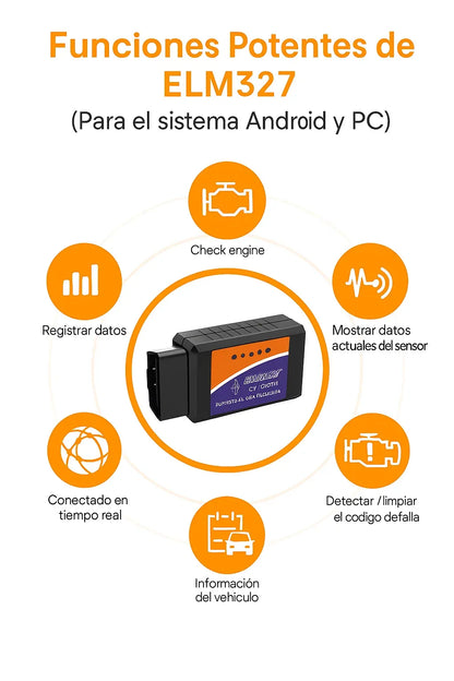Scanner Automotriz Bluetooth OBD2 – Diagnóstico en Tiempo Real
